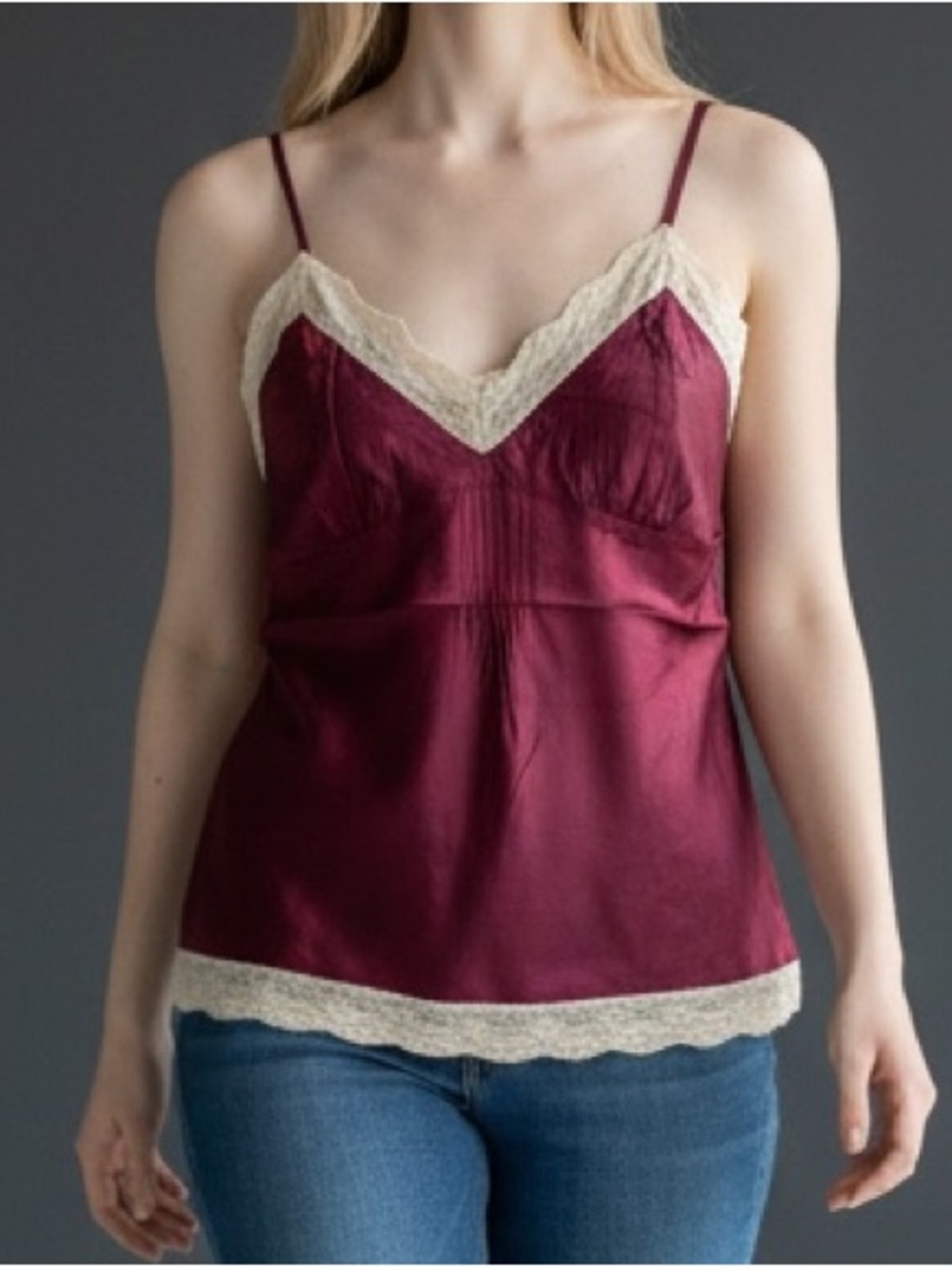 Gold Hawk 💯 silk Merlot camisole